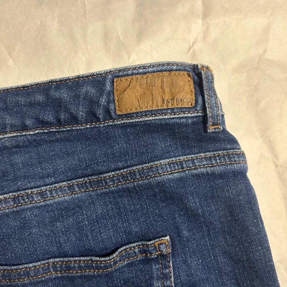 Fat Face Denim Shorts Womens Size 12 Blue‎ Casual Whiskering Bermuda Dark Wash
